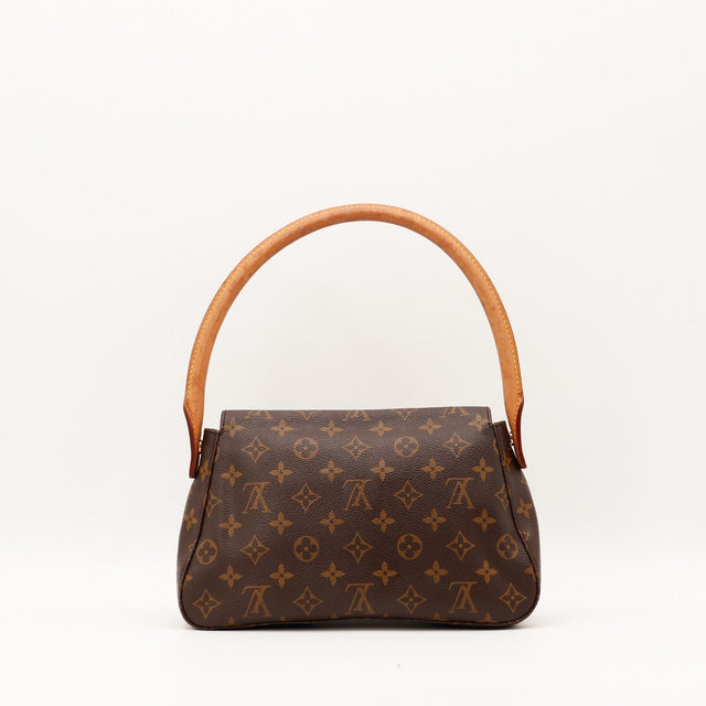 Sac Louis Vuitton Mini Looping vue arrière toile Monogram occasion authentique — AMANA Vintage