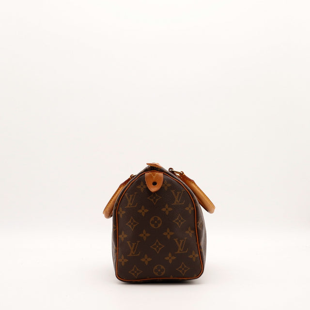 Louis Vuitton Speedy 25 vue de côté profil toile Monogram occasion — AMANA Vintage