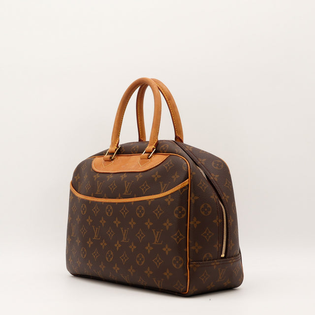 Sac Louis Vuitton Deauville toile Monogram vue de trois quarts occasion authentique — AMANA Vintage
