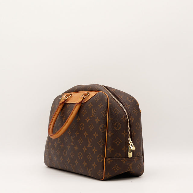 Sac Louis Vuitton Deauville toile Monogram vue de côté zip doré occasion authentique — AMANA Vintage