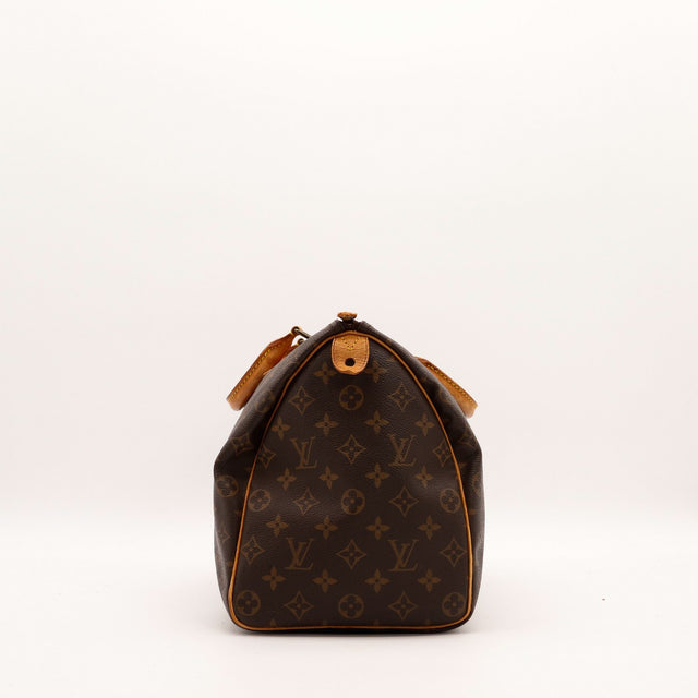 Côté gauche Louis Vuitton Speedy 40 toile Monogram vintage — AMANA Vintage
