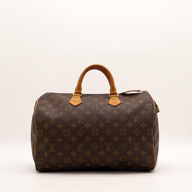 Sac Louis Vuitton Speedy 35 toile Monogramme vue de face occasion authentique — AMANA Vintage