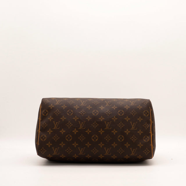 Vue trois quarts verso Louis Vuitton Speedy 35 tirette cuir — AMANA Vintage