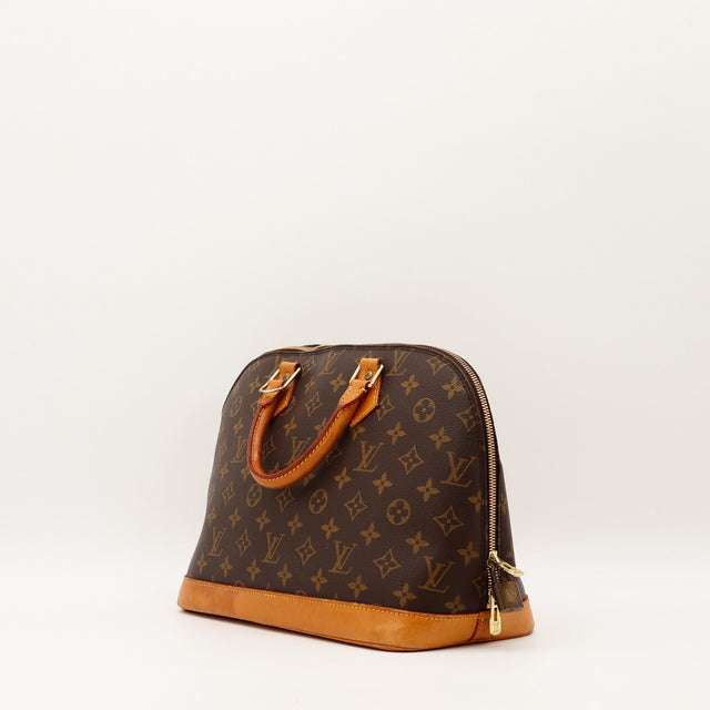 Sac Louis Vuitton Alma PM vue latérale zip doré occasion authentique — AMANA Vintage