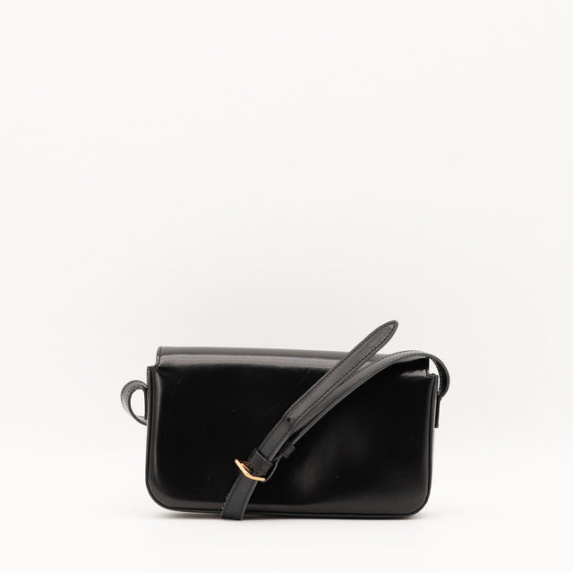Sac Céline Triomphe cuir noir vue arrière bandoulière réglable — AMANA Vintage
