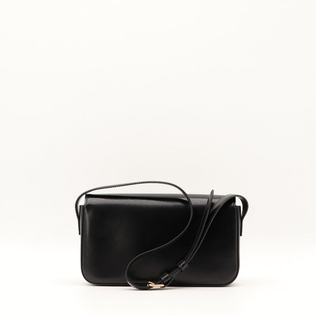Sac Céline Triomphe cuir noir vue arrière bandoulière occasion authentique — AMANA Vintage
