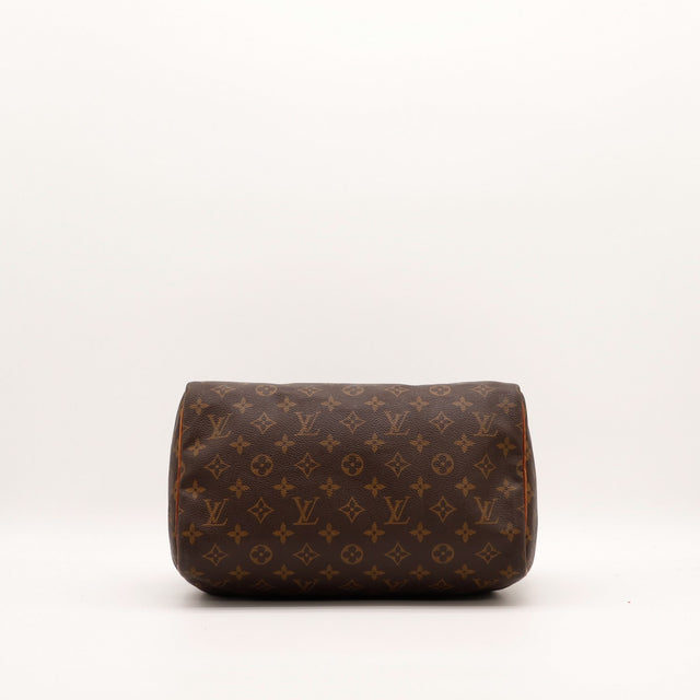 Vue du dessous Louis Vuitton Speedy 30 toile Monogram fond — AMANA Vintage