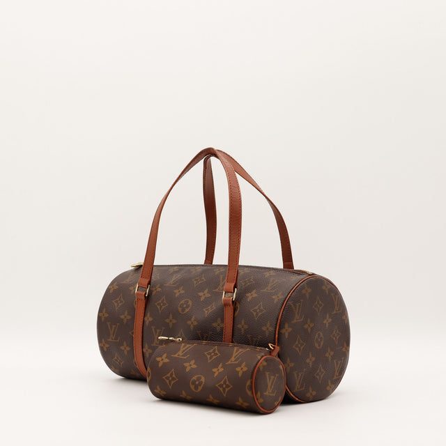 Louis Vuitton Papillon 30 toile Monogram vue arrière avec pochette occasion authentique — AMANA Vintage