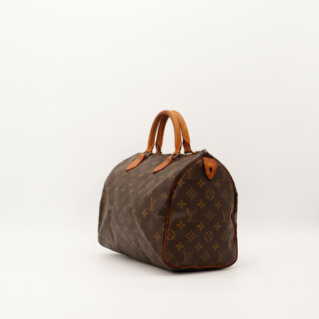 Louis Vuitton Speedy 30 vue de trois quarts droite toile Monogram — AMANA Vintage