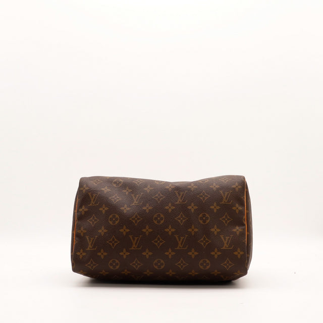 Vue du dessous Louis Vuitton Speedy 30 fond toile Monogram — AMANA Vintage