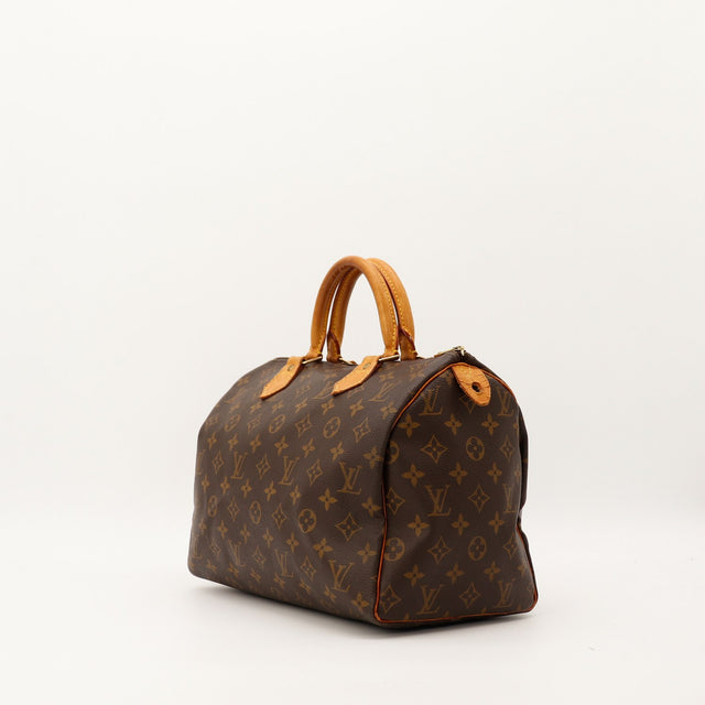 Louis Vuitton Speedy 30 toile Monogram vue de trois quarts occasion — AMANA Vintage
