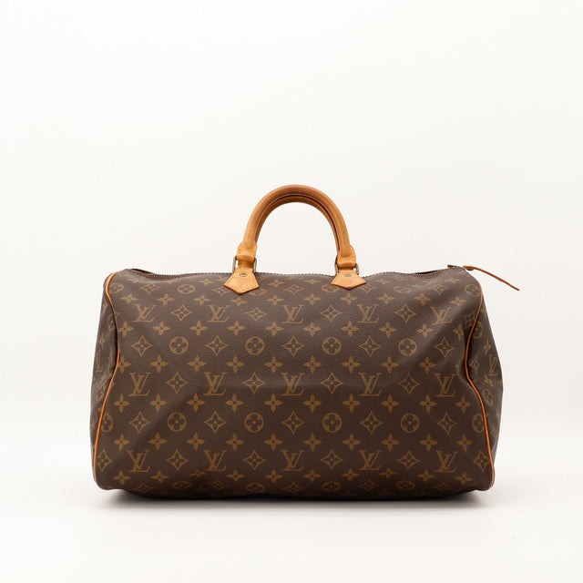 Sac Louis Vuitton Speedy 40 toile Monogram vue de face occasion authentique — AMANA Vintage