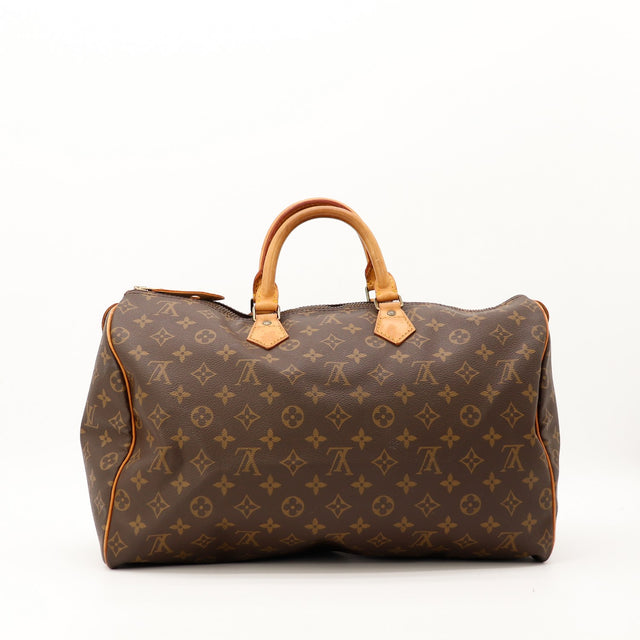 Louis Vuitton Speedy 40 vue de face cote B toile Monogram occasion — AMANA Vintage