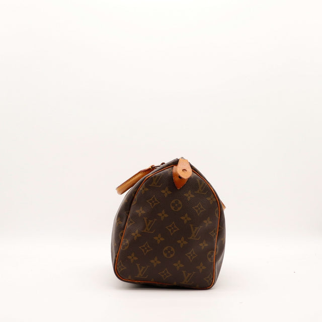 Louis Vuitton Speedy 30 vue de côté gauche toile Monogram — AMANA Vintage