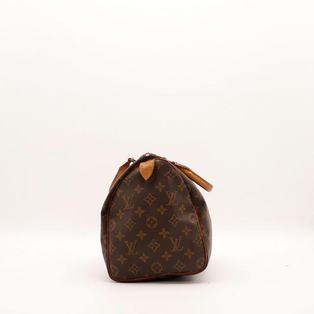 Vue de dessous Louis Vuitton Speedy 30 Monogram fond plat — AMANA Vintage