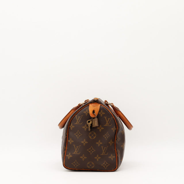 Vue de côté Louis Vuitton Speedy 25 Toile Monogramme occasion authentique — AMANA Vintage