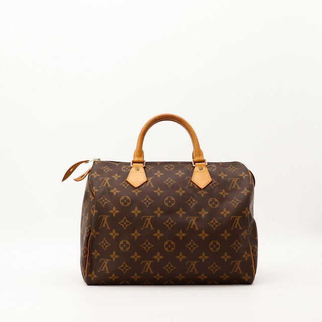 Louis Vuitton Speedy 30 vue de face cote fermeture occasion authentique — AMANA Vintage