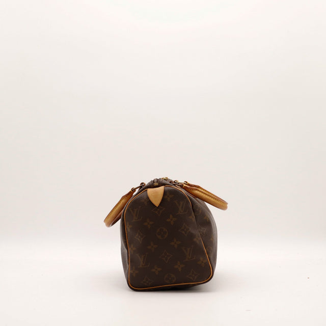 Louis Vuitton Speedy 30 profil droit détail anses vachette — AMANA Vintage