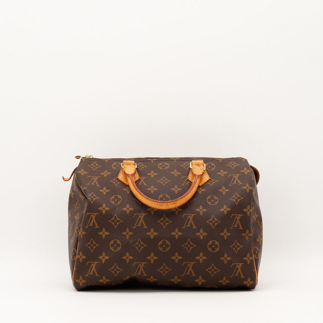Détail de la doublure Louis Vuitton Speedy 30 Toile Monogramme occasion authentique — AMANA Vintage