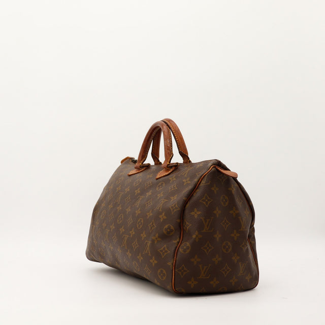 Louis Vuitton Speedy 35 vue de trois quarts arriere toile Monogram vintage — AMANA Vintage