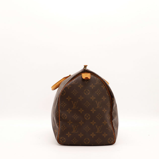 Vue de côté Louis Vuitton Speedy 40 toile Monogramme vachette occasion — AMANA Vintage