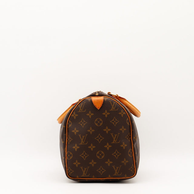 Détail de la doublure Louis Vuitton Speedy 30 Toile Monogramme occasion authentique — AMANA Vintage