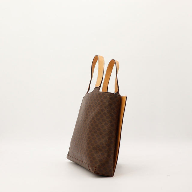 Celine Tote Bag Macadam vue laterale profil structure — AMANA Vintage