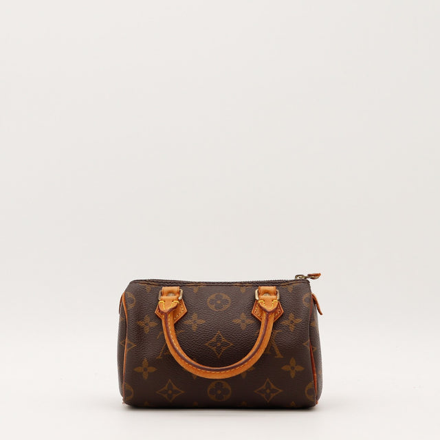 Vue de l'intérieur Louis Vuitton Mini Speedy Toile Monogramme occasion authentique — AMANA Vintage