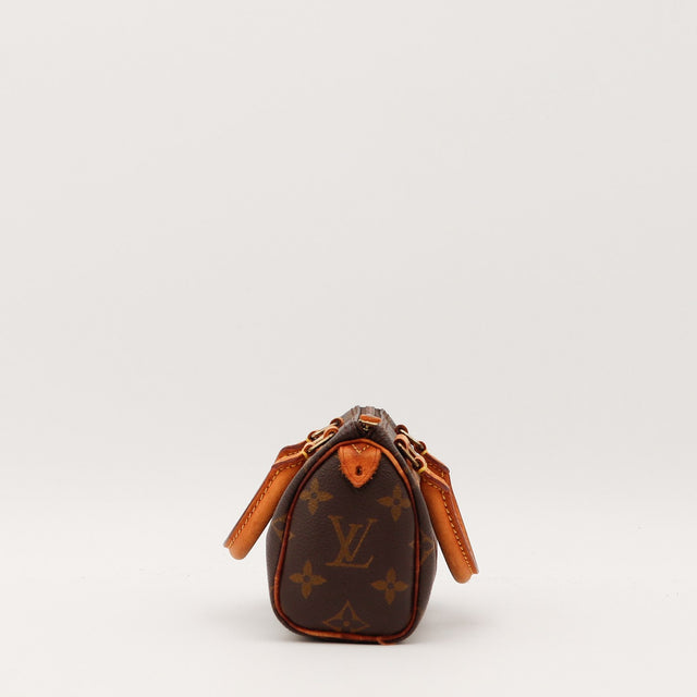 Vue de profil Louis Vuitton Mini Speedy Toile Monogramme occasion authentique — AMANA Vintage