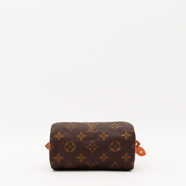 Détail de la tirette Louis Vuitton Mini Speedy Toile Monogramme occasion authentique — AMANA Vintage