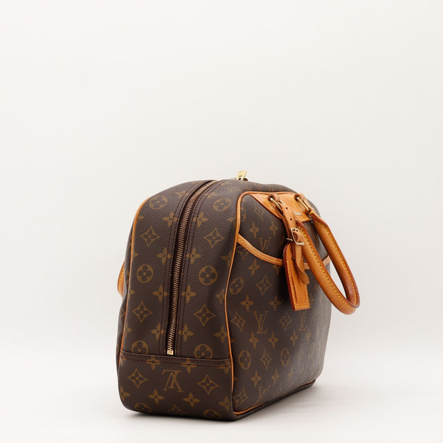 Détail des anses Louis Vuitton Deauville cuir vachette occasion authentique — AMANA Vintage