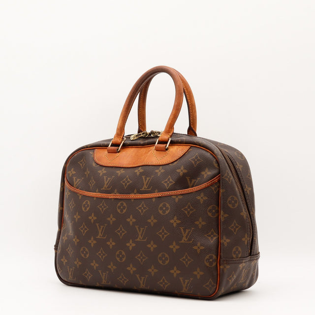Vue de trois-quarts Louis Vuitton Deauville Toile Monogramme occasion authentique — AMANA Vintage