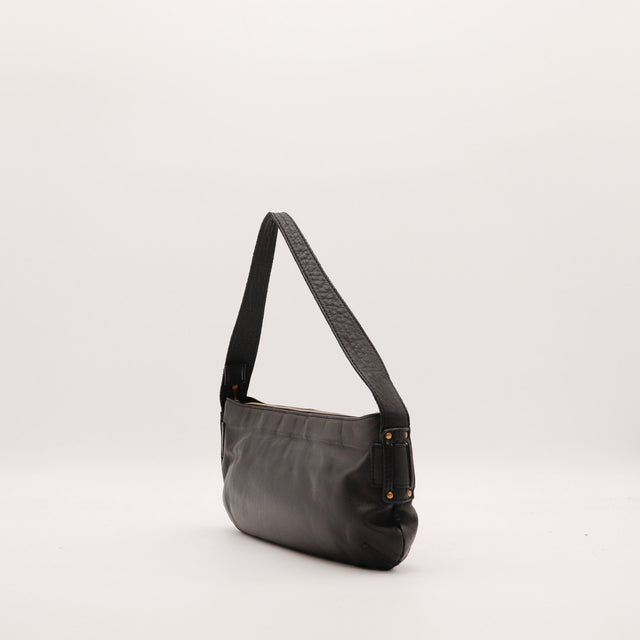 Vue de profil Hobo Chloé noir cuir souple côté droit — AMANA Vintage