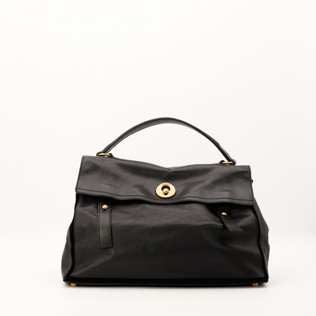 Sac Saint Laurent Muse Two cuir grainé noir vue de face occasion authentique — AMANA Vintage