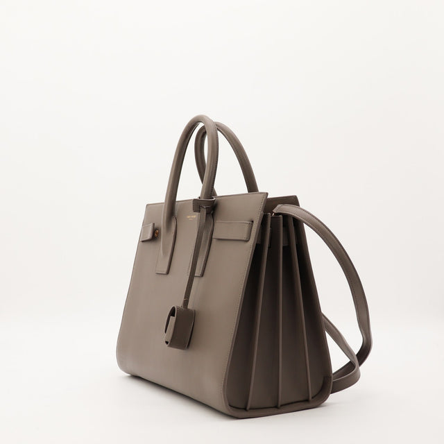 Sac de Jour Saint Laurent kaki vue de trois quarts côté droit — AMANA Vintage