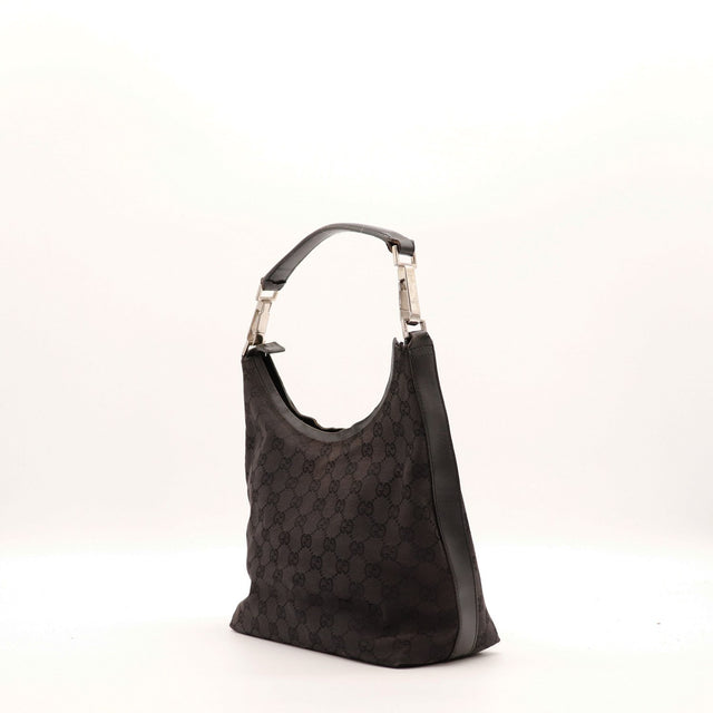 Hobo Gucci noir vue de trois quarts côté gauche — AMANA Vintage