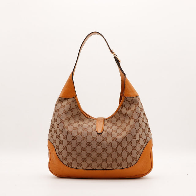 Gucci New Jackie vue de dos toile monogrammée cognac occasion — AMANA Vintage