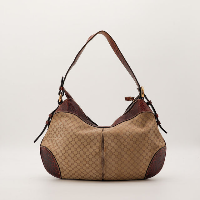 Celine Hobo Macadam vue de cote droit fermeture eclair — AMANA Vintage