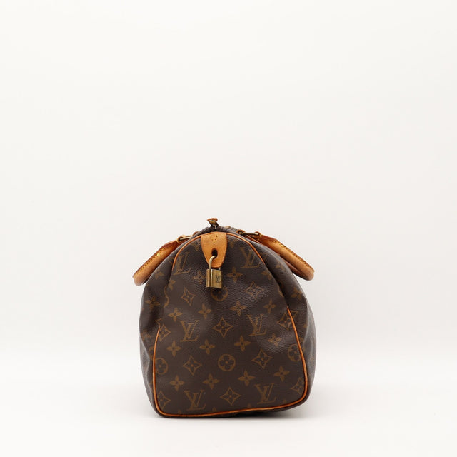 Sac Louis Vuitton Speedy 30 vue de cote avec cadenas — AMANA Vintage