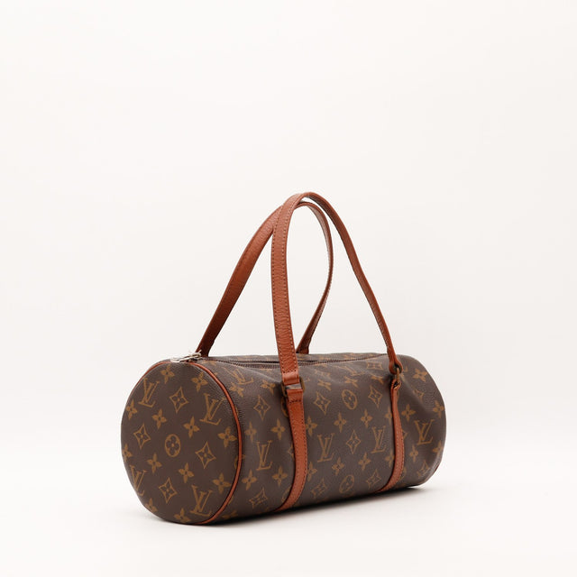 Détail des anses Louis Vuitton Papillon 30 cuir vachette occasion authentique — AMANA Vintage