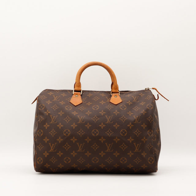 Sac Louis Vuitton Speedy 35 toile Monogramme vue de face occasion authentique — AMANA Vintage