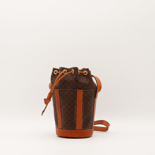 Sac seau Céline Macadam toile monogrammée vue de face occasion authentique — AMANA Vintage