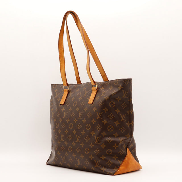 Sac Louis Vuitton Cabas Mezzo profil anses longues cuir naturel — AMANA Vintage