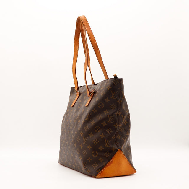 Sac Louis Vuitton Cabas Mezzo vue de trois quarts cuir vachette patiné — AMANA Vintage
