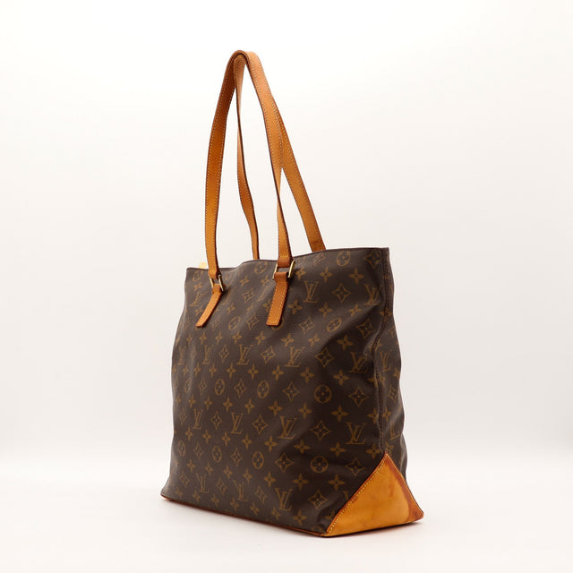Sac Louis Vuitton Cabas Mezzo profil et anses longues cuir naturel — AMANA Vintage