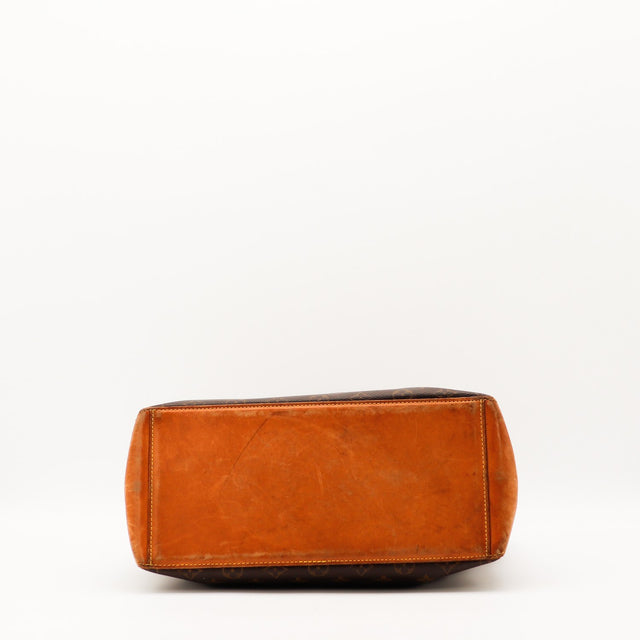 Fond en cuir vachette patiné du Louis Vuitton Cabas Mezzo occasion authentique — AMANA Vintage