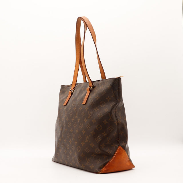 Sac Louis Vuitton Cabas Mezzo profil cuir vachette patine — AMANA Vintage