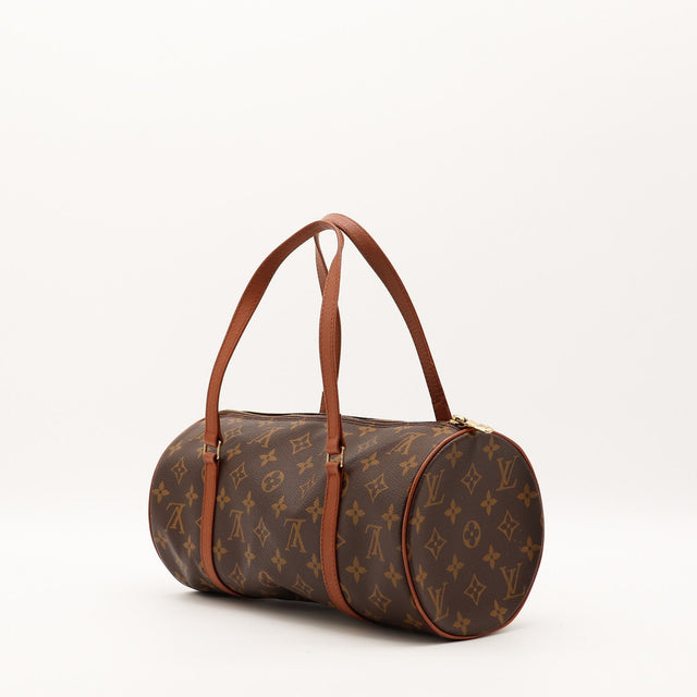 Sac Louis Vuitton Papillon 30 vue latérale forme cylindrique — AMANA Vintage