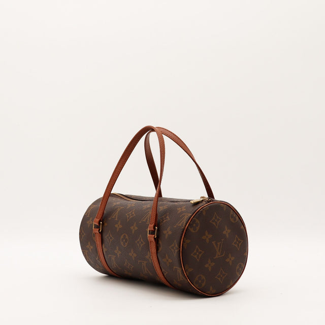 Sac Louis Vuitton Papillon 30 vue latérale forme cylindrique — AMANA Vintage