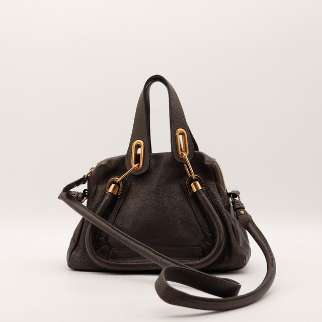 Sac Chloé Paraty cuir grainé marron vue de face occasion authentique — AMANA Vintage